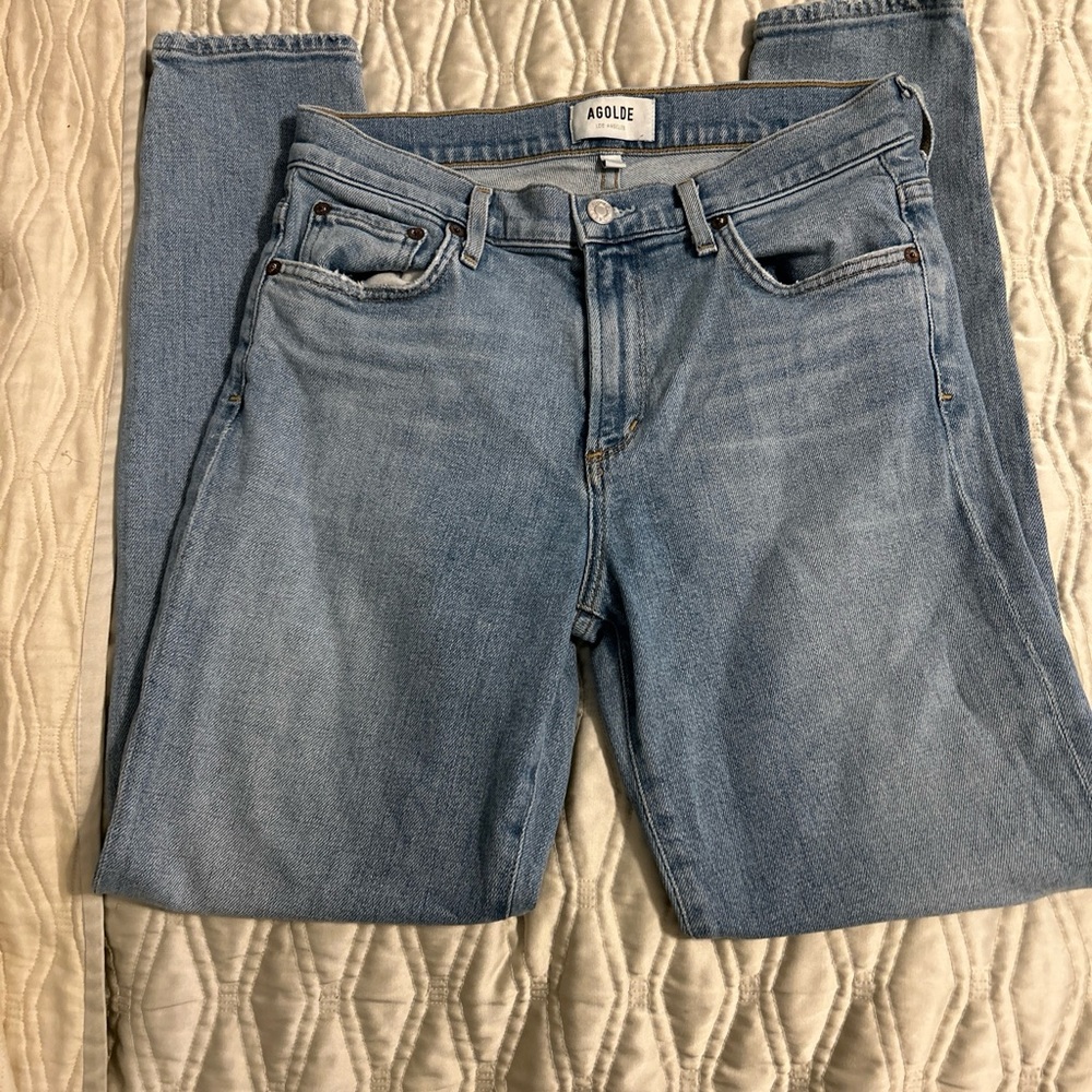 Agolde size 27 blue jeans high rise